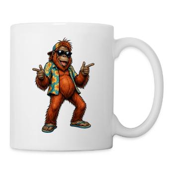 Orang Utan Affe Hawaii-Vibe - Tasse - Weiß - Rechts