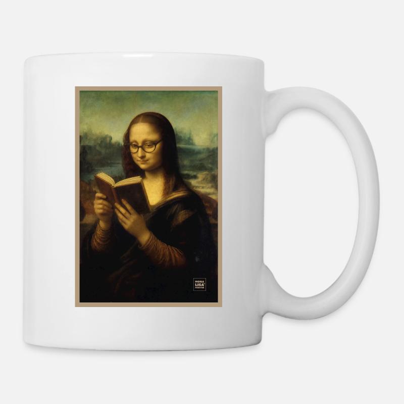 Mona Lisa Reading - Mug - white