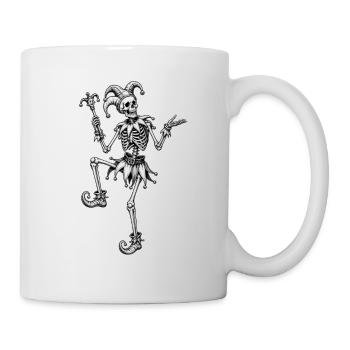 Skelett Hofnarr Halloween Motiv - Tasse - Weiß - Rechts