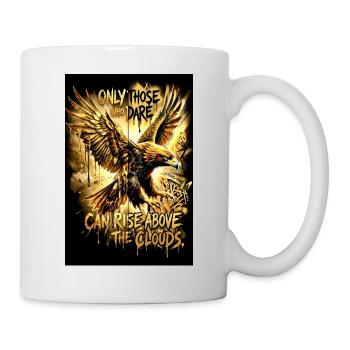 Adler Poster Motivation Spruch Wandbild  - Tasse - Weiß - Rechts