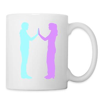 Menschen Gruppe Silhouette Freunde Team Zusammen - Tasse - Weiß - Rechts