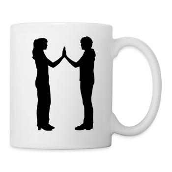 Menschen Gruppe Silhouette Freunde Team Zusammen - Tasse - Weiß - Rechts