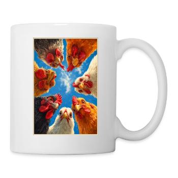 Cercle des poulets vers le ciel - Mug blanc - blanc - Droite