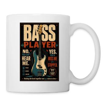 Affiche rock vintage du bassiste - Mug blanc - blanc - Droite