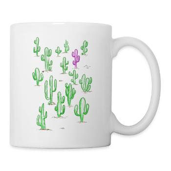 Green and purple desert cactus - Mug - white - Right
