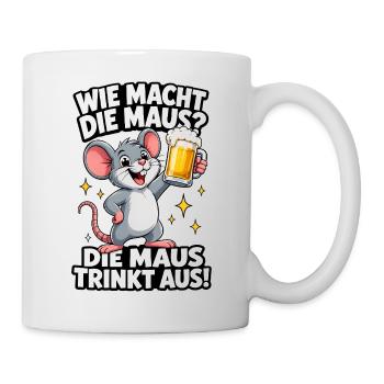 Party Maus Prost - Tasse - Weiß - Rechts