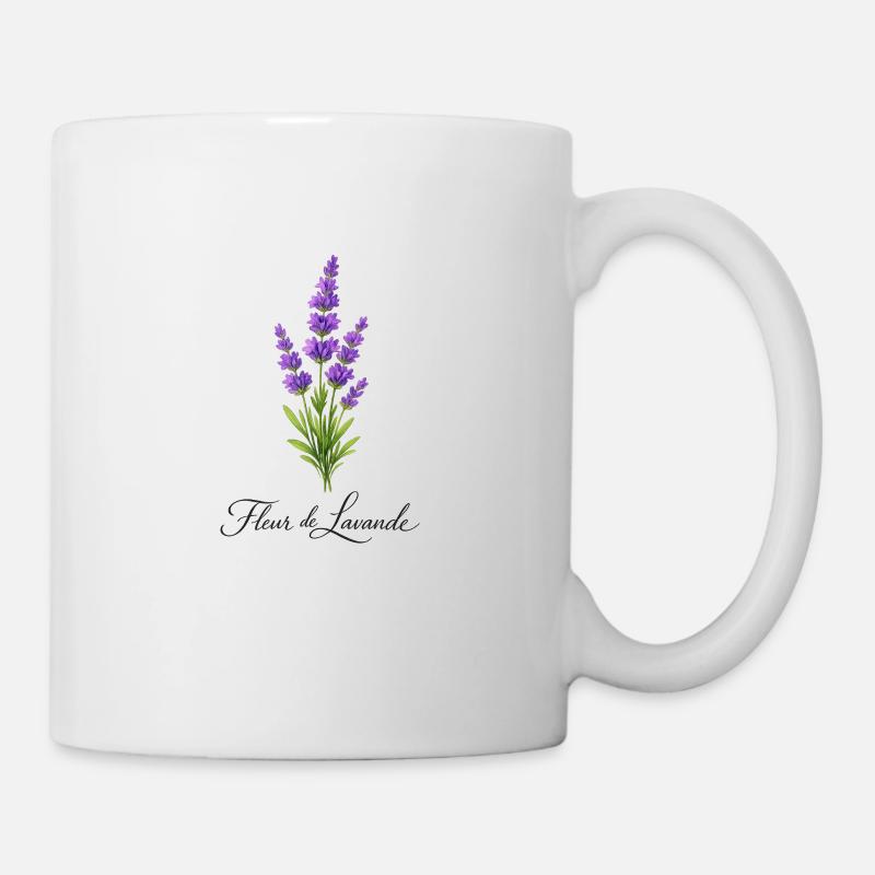 Fleur de Lavande Poétique – Illustration Élégante - Mug blanc - blanc