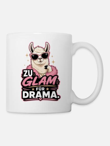 Too glam for drama - Mug - white