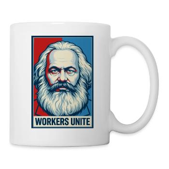 Marx Portrait: Workers Unite Poster - Mug - white - Right