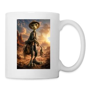 Auto-stoppeur poussiéreux dans les dunes - Mug blanc - blanc - Droite