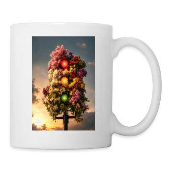 Lumière florale de feu de circulation - Mug blanc - blanc - Droite