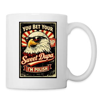 Retro Polen Adler: You Bet Your Sweet Dupa! - Tasse - Weiß - Rechts
