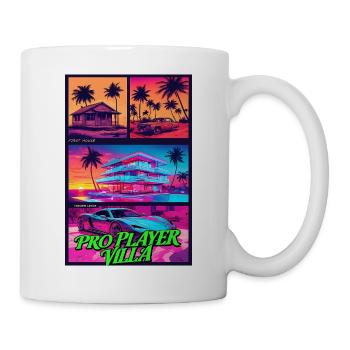 PROFISPIELER VILLA - Neon Synthwave Gaming Art - Tasse - Weiß - Rechts