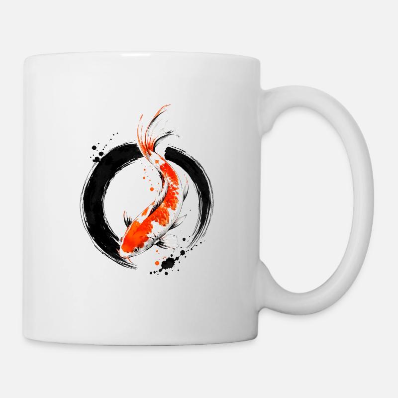 Cercle d’encre Zen Koi - Mug blanc - blanc