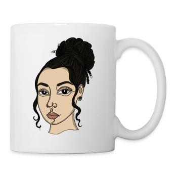 Piercing de nez en chignon style portrait - Mug blanc - blanc - Droite