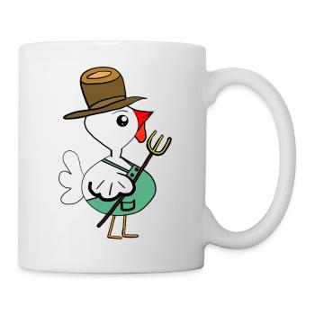 Poulet, coq, éleveur, éleveur enfants, agriculteur - Mug blanc - blanc - Droite