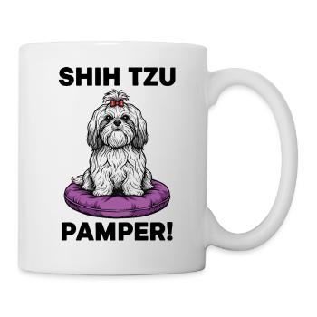 Dog Shih Tzu Pamper Luxury Cushion - Mug - white - Right