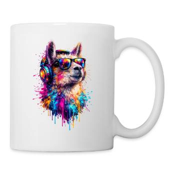 Lama Pop Art - Tasse - Weiß - Rechts