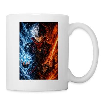 Guerrier avec deux éléments. Feu et glace - Mug blanc - blanc - Droite