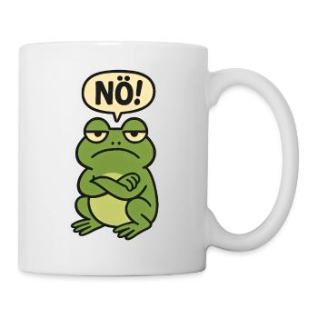 Bevor du fragst Nein lustiges süßes Frosch Design - Tasse - Weiß - Rechts