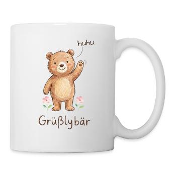 Grüßlybär – Der freundliche Grizzly aus den Bergen - Tasse - Weiß - Rechts