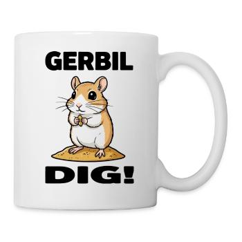 Gerbil Dig Gerbil Rodent Grain Sand - Mug - white - Right