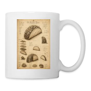 Vintage Taco Blueprint Illustration - Mug - white - Right