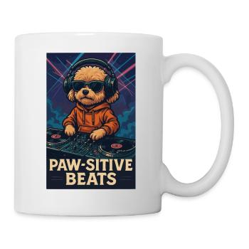 DJ Maltipoo – Paw-sitive Beats im Nachtclub - Tasse - Weiß - Rechts