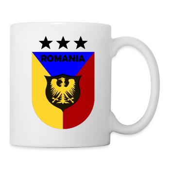 Romania Wappen Dreifarbig Schild - Tasse - Weiß - Rechts