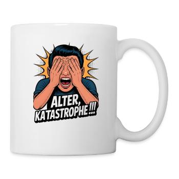Alter! Katastrophe lustiger Spruch Facepalm - Tasse - Weiß - Rechts