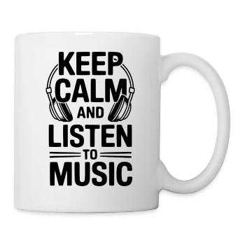 Restez calme et écoutez de la musique - Mug blanc - blanc - Droite