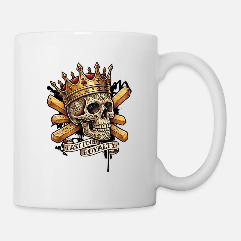 Skull/Skull Crowned Fast-Food Royal - Mug - white