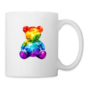 Regenbogen-Teddybär im geometrischen Muster - Tasse - Weiß - Rechts