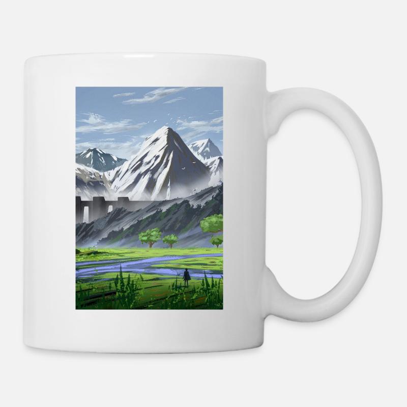 Alpine mountains and serene valley - Mug - white