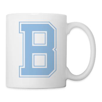 Monogramme Bleu clair Initial Varsity College B - Mug blanc - blanc - Droite