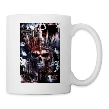 Crâne / Tête de mort urbain gothique dark - Mug blanc - blanc - Droite
