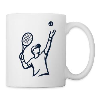 Joueur de silhouette de tennis - Mug blanc - blanc - Droite