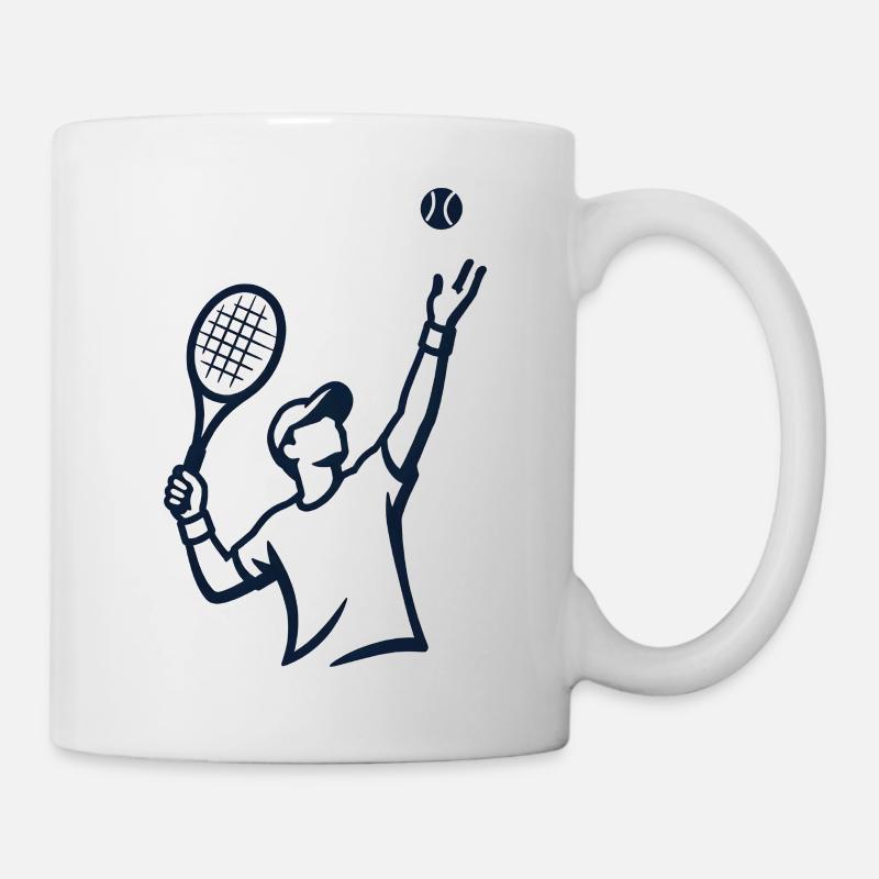 Tennis Silhouette Spieler - Tasse - Weiß