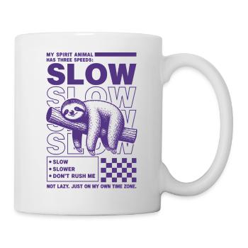 Slow Sloth Spirit Animal Design - Tasse - Weiß - Rechts