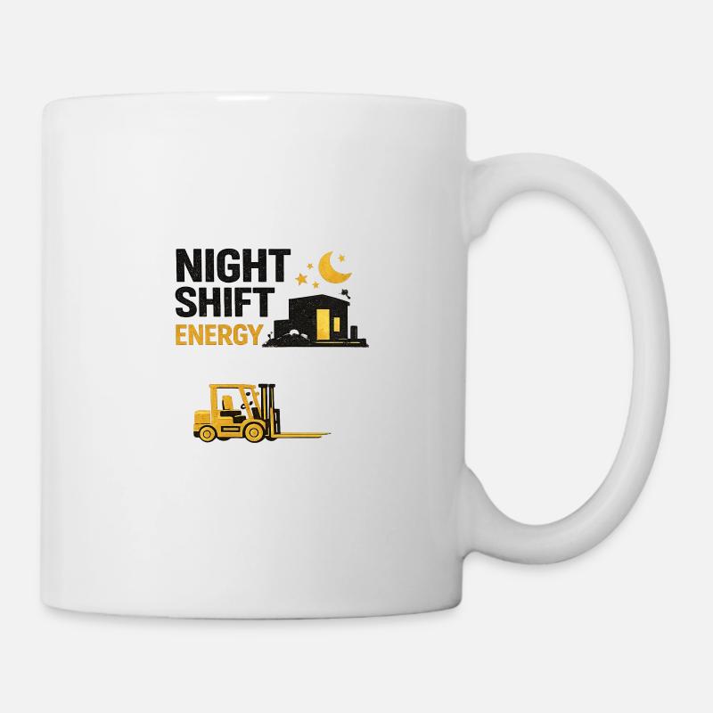 Night Shift Energy City Forklift - Mug - white