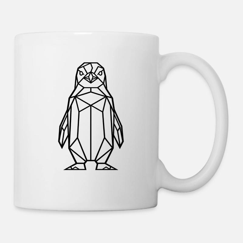 Geometrischer Pinguin (black) - Tasse - Weiß
