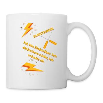Elektriker T-Shirt Lustiges Geschenk Beruf Humor!! - Tasse - Weiß - Rechts