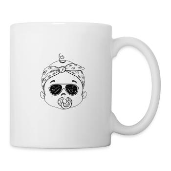 Rebellisches Baby mit dunkler Brille - Tasse - Weiß - Rechts