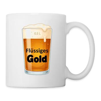 Flüssiges Gold Pint Design - Tasse - Weiß - Rechts