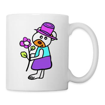 Teddy Teddy Ours en peluche Enfants fleurs Fleurs Maman Fête des Mères - Mug blanc - blanc - Droite