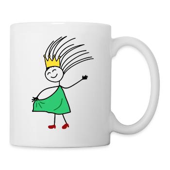 Crowned Joy: Minimal Princess Sketch - Mug - white - Right