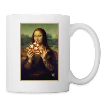Mona Lisa Eating Pizza - Mug - white - Right
