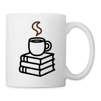 Bücher Kaffeetasse Lesen Buchclub Leseratte - Tasse - Weiß - Rechts