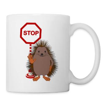 Hör auf zu mobben – Süßer Igel - Tasse - Weiß - Rechts