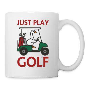Gans im Golfwagen – Spiel einfach Golf - Tasse - Weiß - Rechts